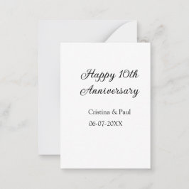 Gelukkige 10e verjaardag eenvoudige minimale bruil notitiekaartje