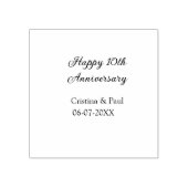 Gelukkige 10e verjaardag eenvoudige minimale bruil rubberstempel (Afrduk)