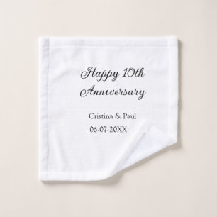 Gelukkige 10e verjaardag eenvoudige minimale bruil washandje