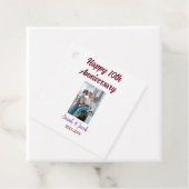 Gelukkige 10e verjaardag foto bruiloft paar naam d bedankjes labels (In situ)