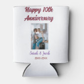 Gelukkige 10e verjaardag foto bruiloft paar naam d blikjeskoeler (Voorkant)