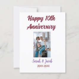 Gelukkige 10e verjaardag foto bruiloft paar naam d briefkaart