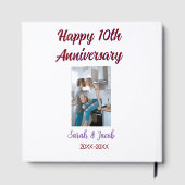 Gelukkige 10e verjaardag foto bruiloft paar naam d gastenboek (Achterkant)
