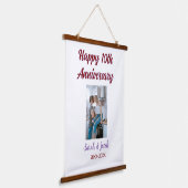 Gelukkige 10e verjaardag foto bruiloft paar naam d hangend wandkleed (Gebogen)