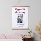 Gelukkige 10e verjaardag foto bruiloft paar naam d hangend wandkleed (Slaapkamer)