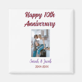 Gelukkige 10e verjaardag foto bruiloft paar naam d magneet