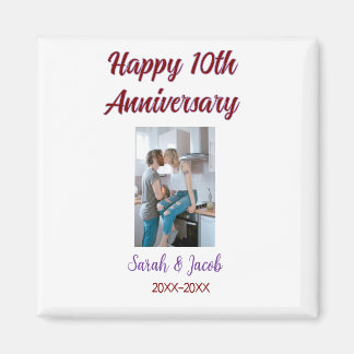 Gelukkige 10e verjaardag foto bruiloft paar naam d magneet