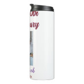 Gelukkige 10e verjaardag foto bruiloft paar naam d thermosbeker (Geroteerd rechts)