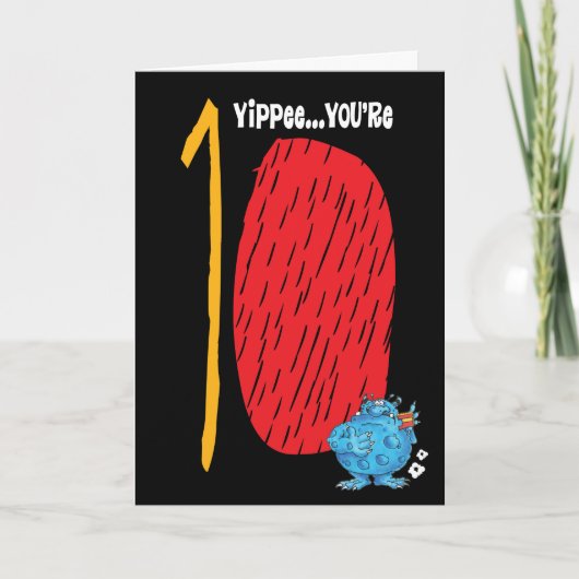 Gelukkige 10e verjaardag kaart (Voorkant)