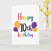 Gelukkige 10e verjaardag kaart (Gele Bloem)