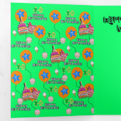 Gelukkige 10e verjaardag Kaart, #10 Groen Drieluik Kaart (Binnenzijde eerst)