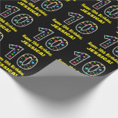 Gelukkige 10e verjaardag, Leuk Kleurrijk Sterren P Cadeaupapier (Hoek)