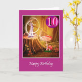 Gelukkige 10e verjaardag voor meisje met 10e fee kaart (Gele Bloem)
