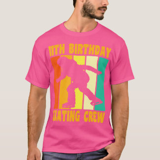 Gelukkige 11 verjaardag 11 jaar oud ijs schaatsen t-shirt