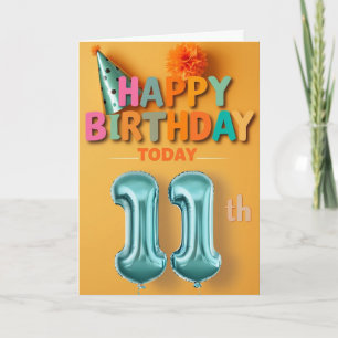 Gelukkige 11de Verjaardag Kaart