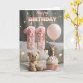 Gelukkige 11de Verjaardag Kaart (Gele Bloem)