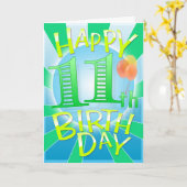 Gelukkige 11de Verjaardag Kaart (Gele Bloem)