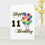 Gelukkige 11e verjaardag geschenken en verjaardags kaart (Gele Bloem)