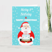 Gelukkige 11e verjaardag Kerstman Kaart (Voorkant)
