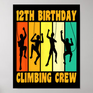 Gelukkige 12 verjaardag 12-jarige klimmer klimt 12 poster