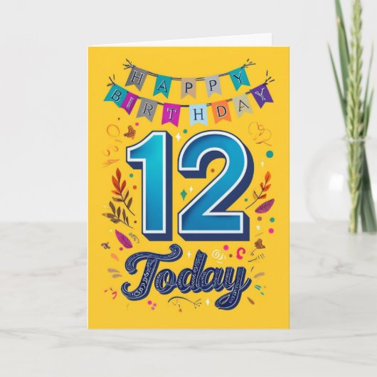 Gelukkige 12e Verjaardag Kaart (Voorkant)