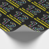 Gelukkige 12e verjaardag, Leuk Kleurrijk Sterren P Cadeaupapier (Hoek)