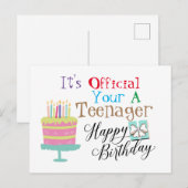 Gelukkige 13 Verjaardag Briefkaart (Voorkant / Achterkant)