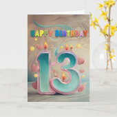 Gelukkige 13de Verjaardag Kaart (Gele Bloem)