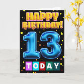 Gelukkige 13de Verjaardag Kaart (Gele Bloem)