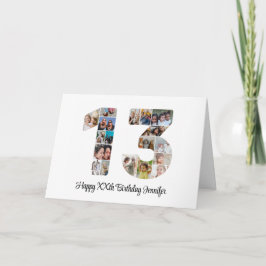 Gelukkige 13de Verjaardag Nummer 13 Aangepaste Fot Kaart