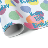 Gelukkige 13e verjaardag cirkels inpakpapier (Rol Hoek)