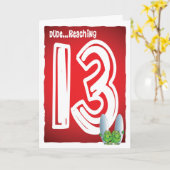 Gelukkige 13e verjaardag kaart (Gele Bloem)