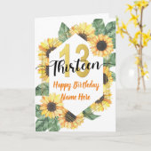 Gelukkige 13e verjaardag Zonnebloem Groet Kaart (Gele Bloem)