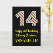 Gelukkige 14de Verjaardag & Vrolijk Kerstmis, Doua Kaart (Gele Bloem)