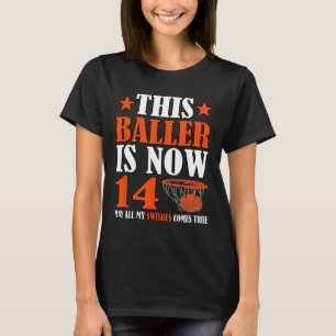 Gelukkige 14e Verjaardag 14 Jaar Oud Basketbal 14e T-shirt