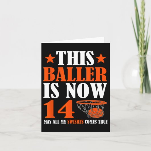 Gelukkige 14e verjaardag 14 jaar oude Bysketbyll 1 Kaart (Voorkant)