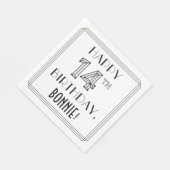 GELUKKIGE 14E VERJAARDAG; Art Deco Stijl; Aangepas Servet (Hoek)
