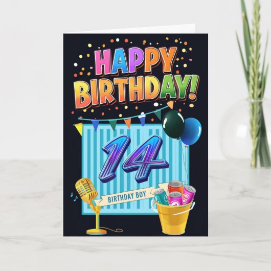 Gelukkige 14e verjaardag kaart (Voorkant)