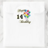 Gelukkige 14e Verjaardagscadeaus en Verjaardagskle Ronde Sticker (Tas)