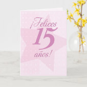 Gelukkige 15de Verjaardag, het Spaans, Kaart (Gele Bloem)