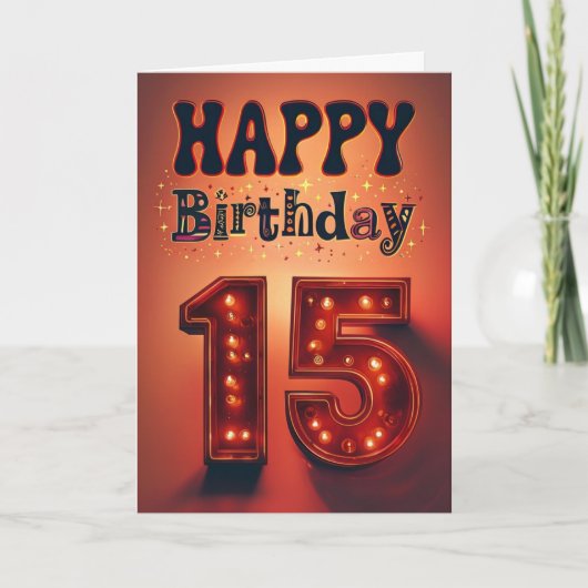 Gelukkige 15de Verjaardag Kaart (Voorkant)