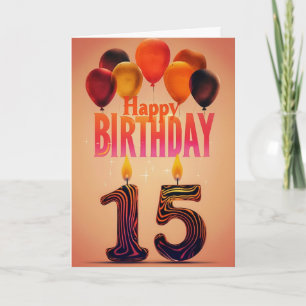 Gelukkige 15de Verjaardag Kaart
