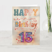 Gelukkige 15de Verjaardag Kaart (Voorkant)