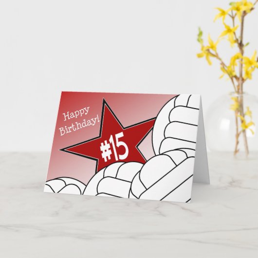 Gelukkige 15e verjaardag, volleybalster! kaart (Gele Bloem)