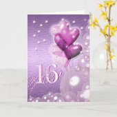 Gelukkige 16de heldere verjaardagsballons kaart (Gele Bloem)