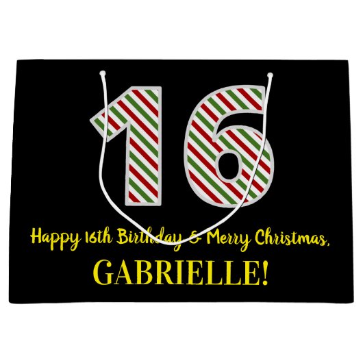 Gelukkige 16de Verjaardag & Vrolijk Kerstmis, Doua Groot Cadeauzakje (Voorkant)