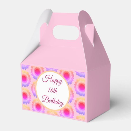 Gelukkige 16e verjaardag gunstbox bedankdoosjes (Voorkant Zijde)