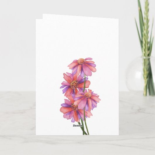 Gelukkige 16e Verjaardag Hand geschilderd Bloemen Bedankkaart (Achterkant)