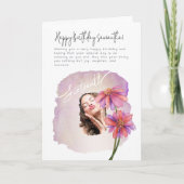 Gelukkige 16e Verjaardag Hand geschilderd Bloemen Bedankkaart (Voorkant)