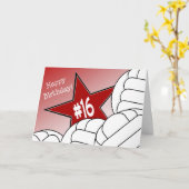 Gelukkige 16e verjaardag, volleybalster! kaart (Gele Bloem)